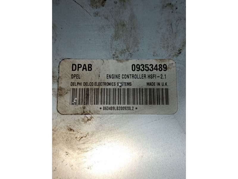 Recambio de centralita motor uce para opel astra g classic caravan (f35) 1.6 referencia OEM IAM 09353489  