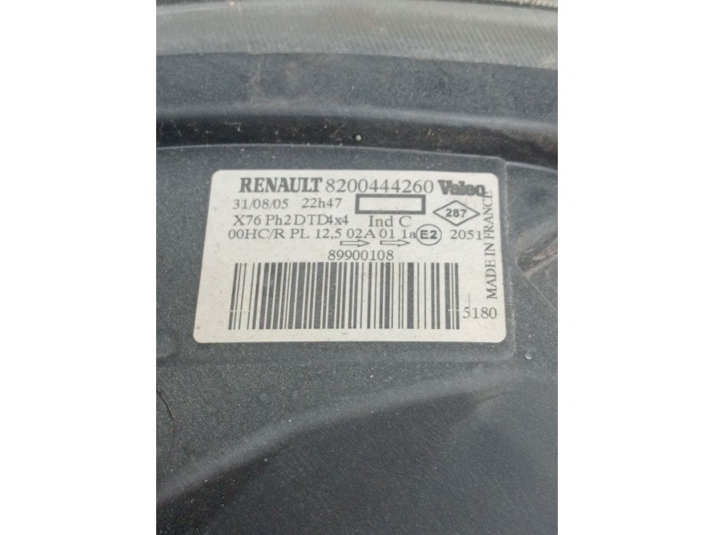Recambio de faro derecho para renault kangoo express (fc0/1_) 1.9 dci 4x4 (fc0v) referencia OEM IAM 8200444260 89900108 