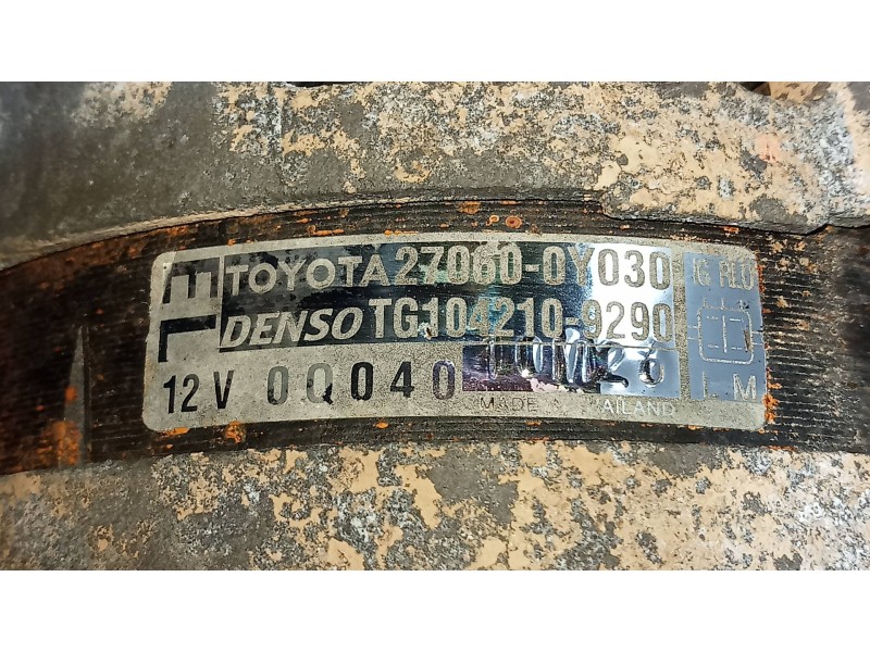 Recambio de alternador para toyota yaris 1.3 16v cat referencia OEM IAM 270600Y030 TG1042109290 