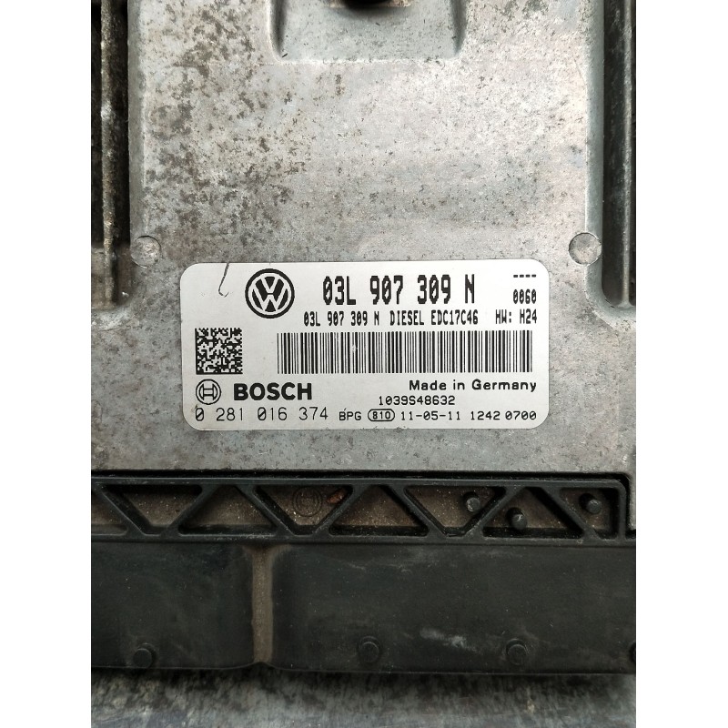 Recambio de centralita motor uce para volkswagen passat cc b6 (357) 2.0 tdi referencia OEM IAM 0281016374 03L907309N EDC17C46 10