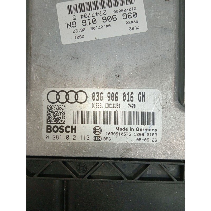 Recambio de centralita motor uce para audi a4 b7 avant (8ed) 2.0 tdi 16v referencia OEM IAM 0281012113  