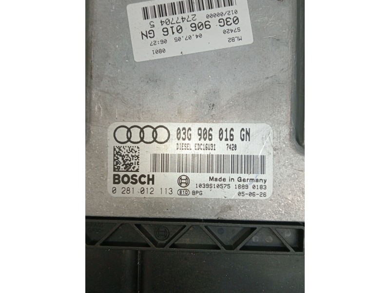 Recambio de centralita motor uce para audi a4 b7 avant (8ed) 2.0 tdi 16v referencia OEM IAM 0281012113  