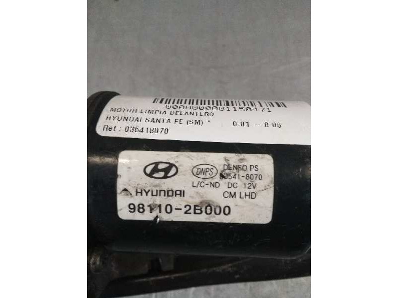 Recambio de motor limpia delantero para hyundai santa fe (sm) referencia OEM IAM 035418070 981102B000 