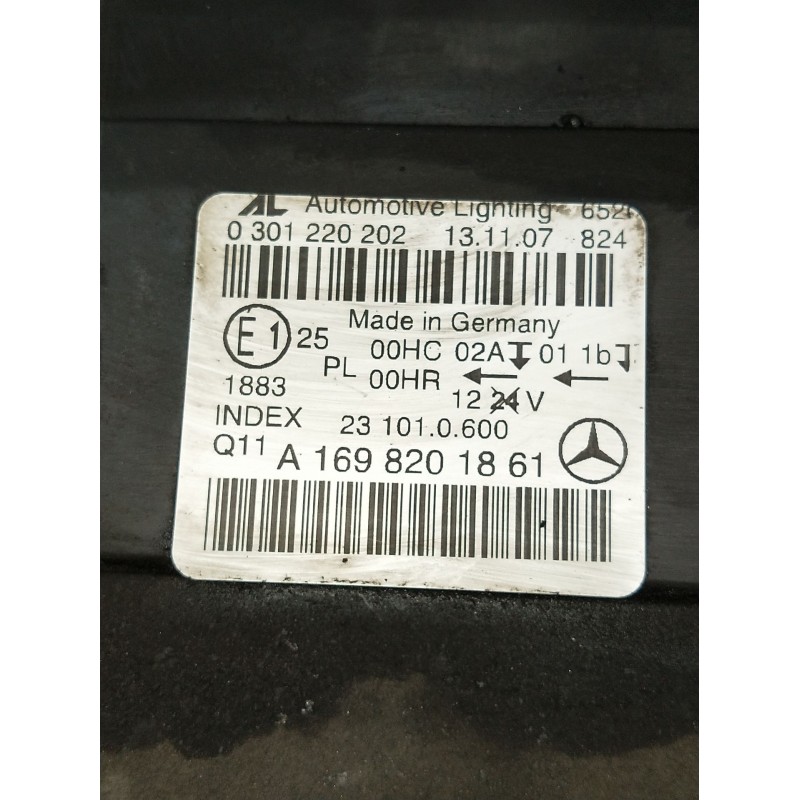 Recambio de faro derecho para mercedes-benz clase b sports tourer (w245) b 200 cdi (245.208) referencia OEM IAM A1698201861 0301