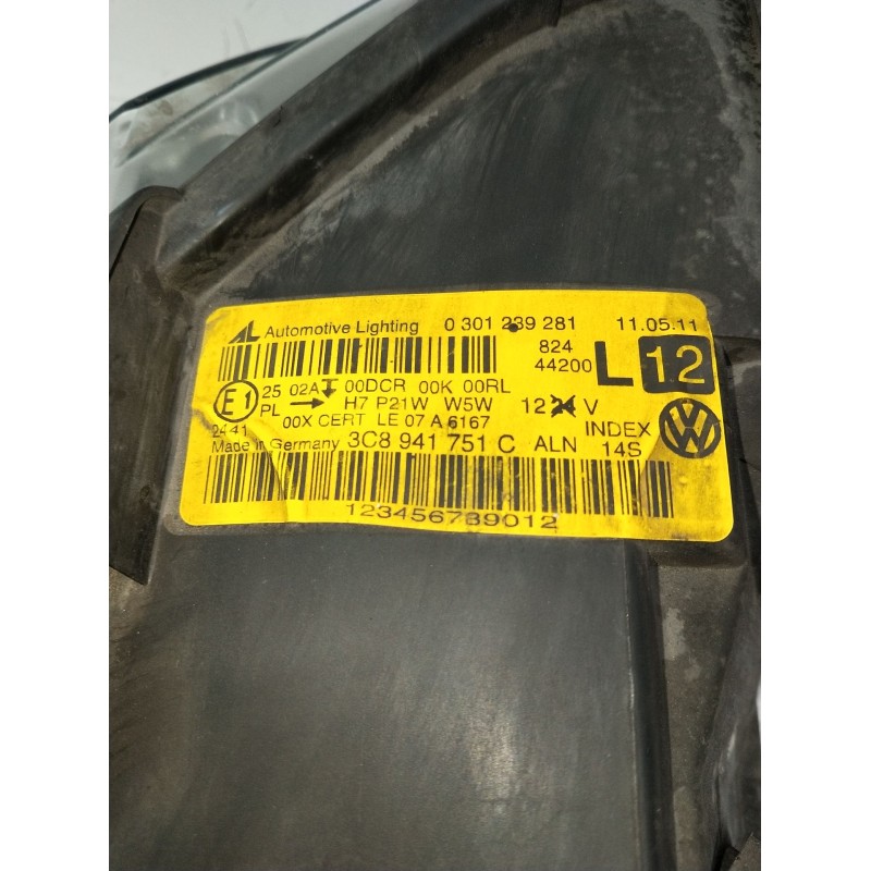 Recambio de faro izquierdo para volkswagen passat cc b6 (357) 2.0 tdi referencia OEM IAM 1K0941329 130732925700 0301239281 3C894