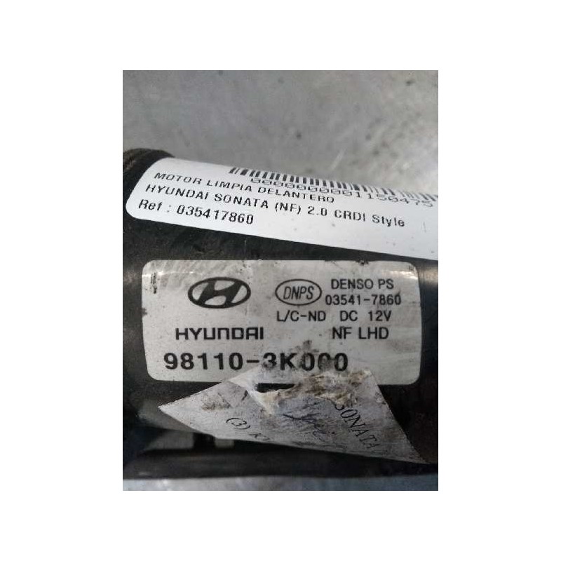 Recambio de motor limpia delantero para hyundai sonata (nf) 2.0 crdi style referencia OEM IAM 035417860 981103K000 