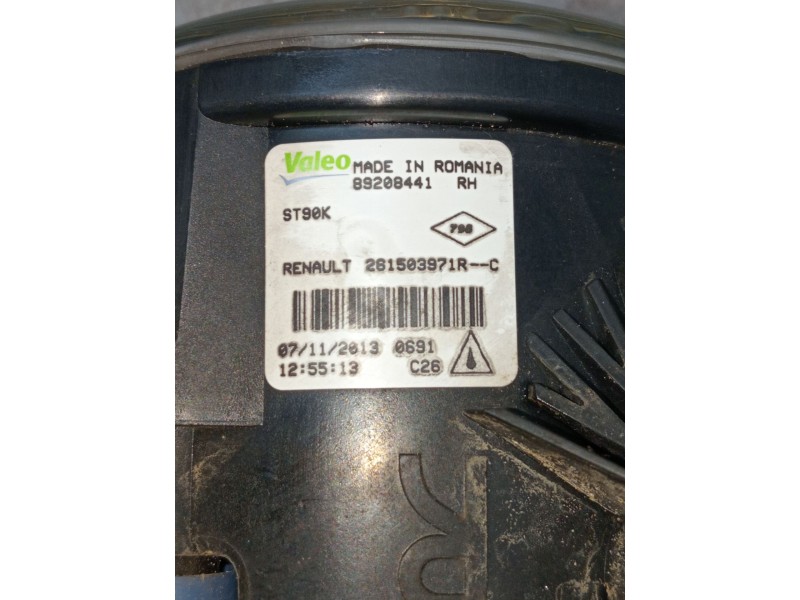 Recambio de faro antiniebla derecho para renault captur i (j5_, h5_) 1.2 tce 120 referencia OEM IAM 261503971R 89208441 