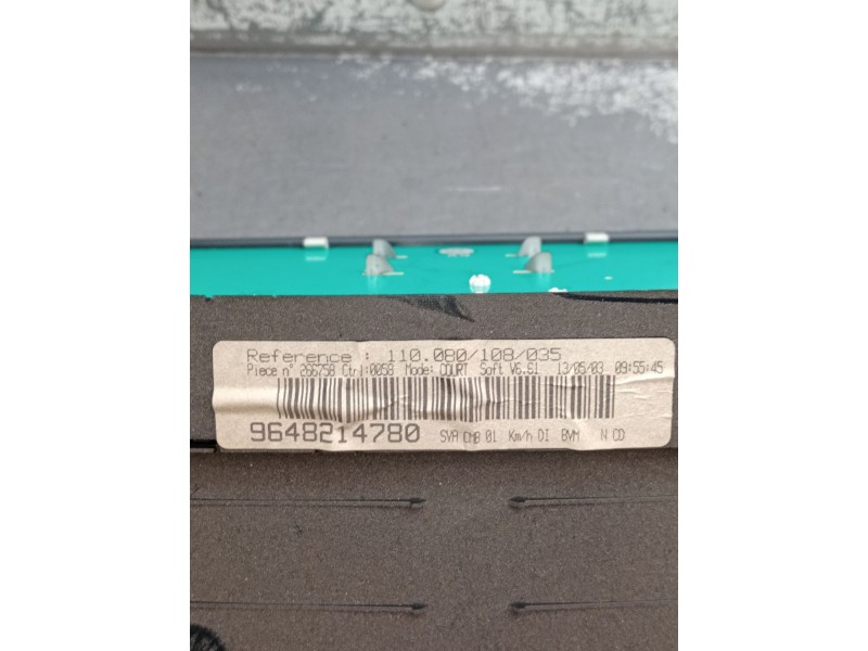 Recambio de cuadro instrumentos para peugeot 406 (8b) 2.0 hdi 110 referencia OEM IAM 9648214780 110080108035 