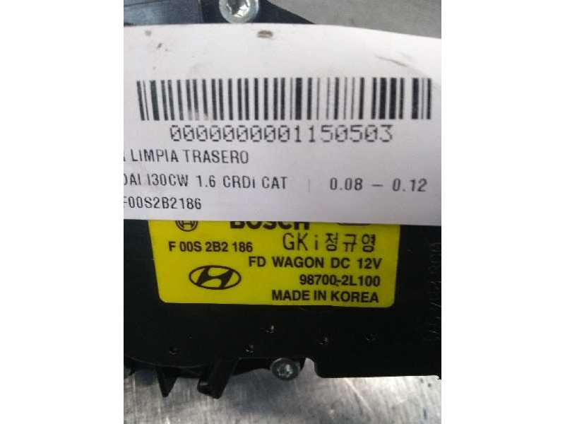 Recambio de motor limpia trasero para hyundai i30cw 1.6 crdi cat referencia OEM IAM F00S2B2186 987002L100 