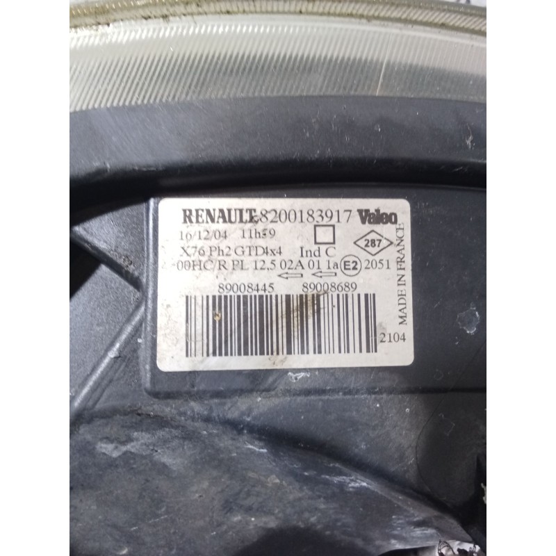 Recambio de faro izquierdo para renault kangoo express (fc0/1_) 1.9 dci 4x4 (fc0v) referencia OEM IAM 8200183917  