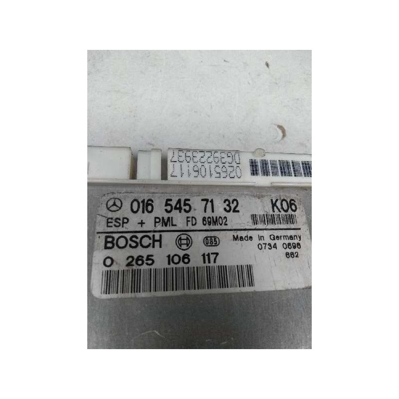 Recambio de centralita abs para mercedes clase s (w140) coupe 6.0 v12 48v cat referencia OEM IAM 0265106117 0165457132 FD69M02 K