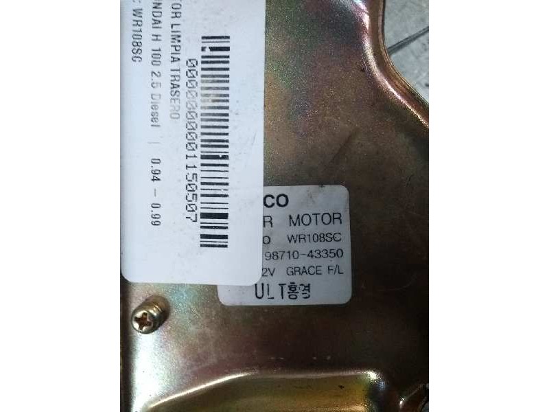 Recambio de motor limpia trasero para hyundai h 100 2.5 diesel referencia OEM IAM WR108SC 9871043350 