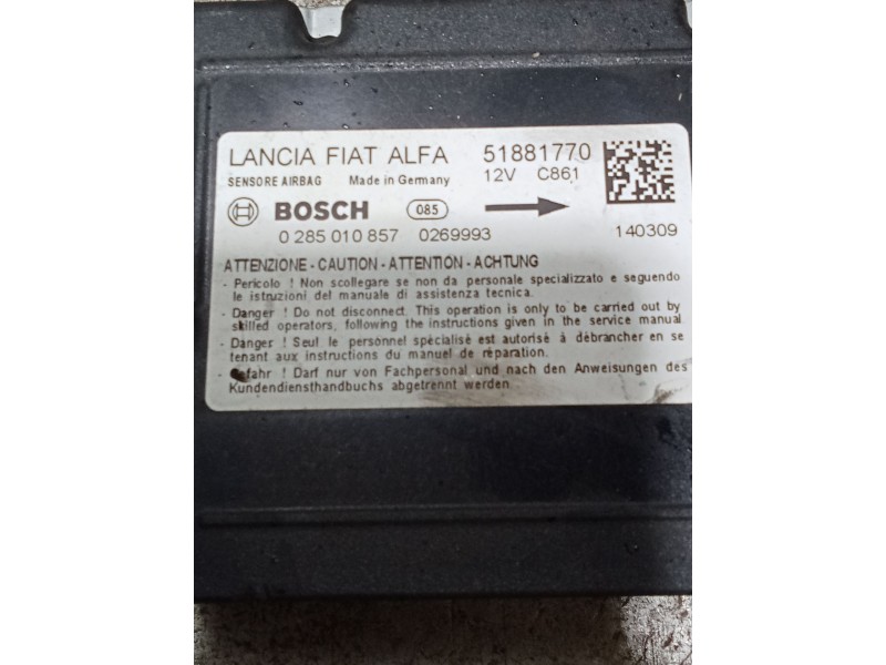 Recambio de centralita airbag para fiat doblo autobús (263_) 1.6 d multijet (263axd1b) referencia OEM IAM 0285010857 51881770 