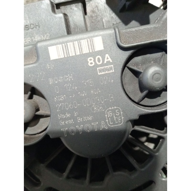Recambio de alternador para toyota corolla (_e12_) 1.6 vvt-i (zze121_) referencia OEM IAM 0124315024 270600D030B 80A