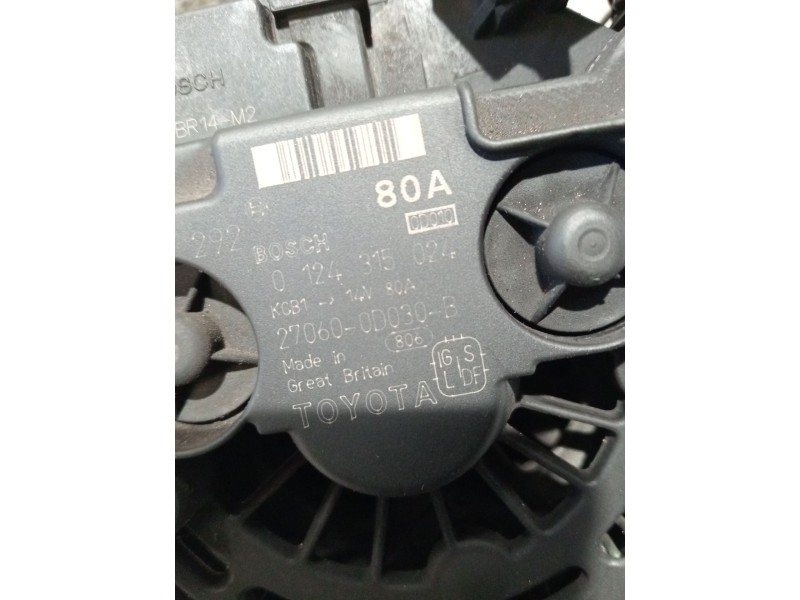 Recambio de alternador para toyota corolla (_e12_) 1.6 vvt-i (zze121_) referencia OEM IAM 0124315024 270600D030B 80A