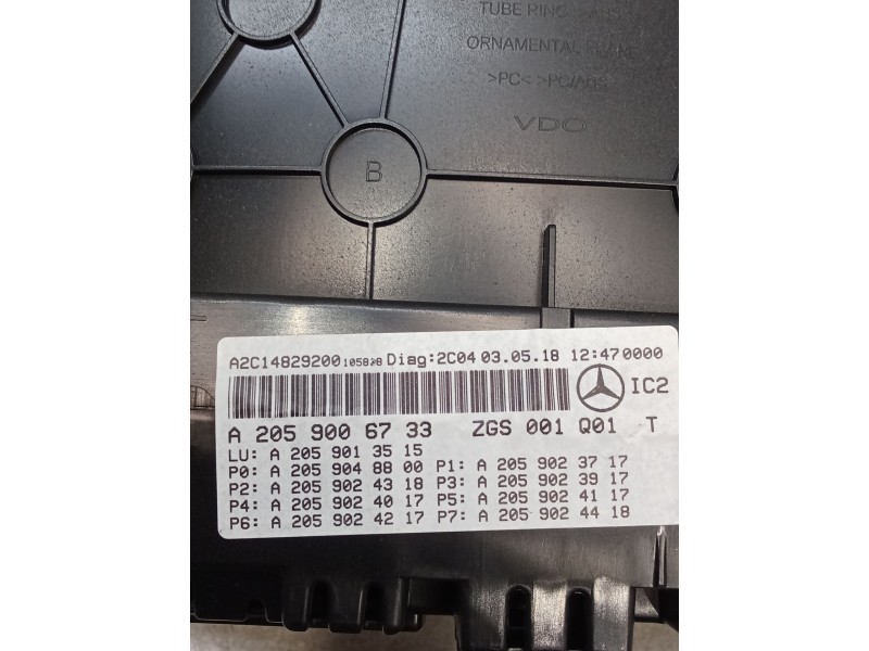 Recambio de cuadro instrumentos para mercedes-benz clase c coupé (c205) c 220 d (205.304) referencia OEM IAM A2059006733 A205901
