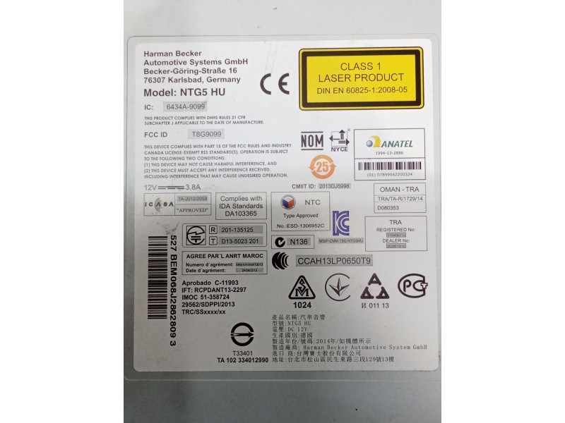 Recambio de sistema audio / radio cd para mercedes-benz clase c coupé (c205) c 220 d (205.304) referencia OEM IAM A2059004236 A2