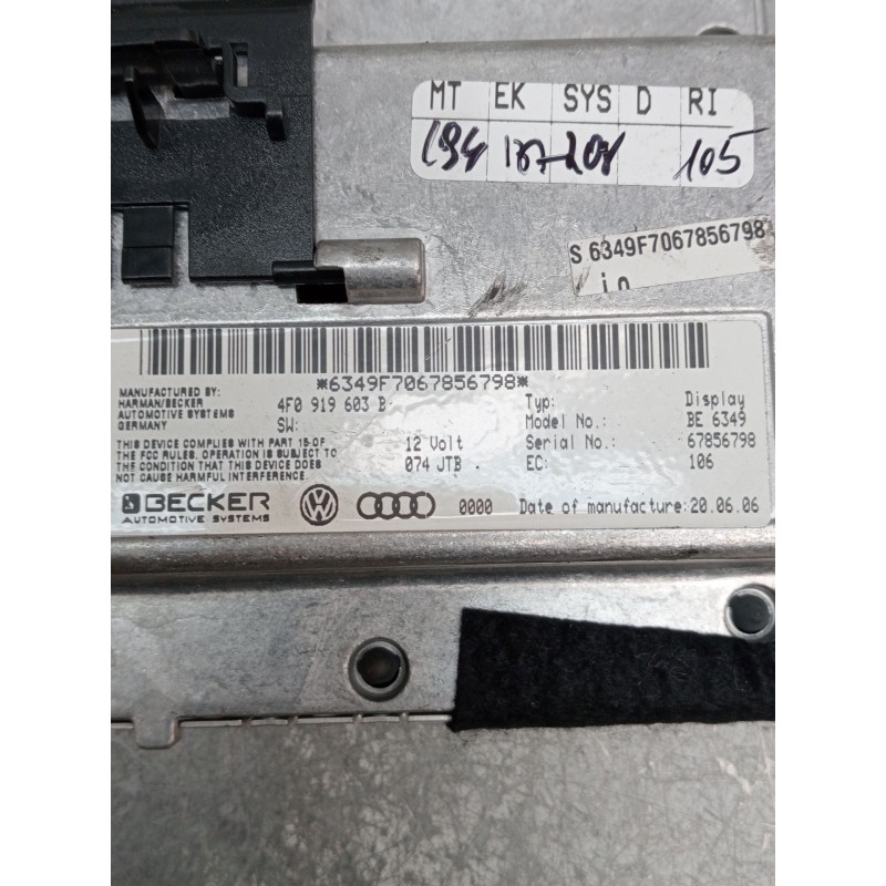 Recambio de pantalla multifuncion para audi a6 c6 (4f2) 3.0 tdi quattro referencia OEM IAM 4F0919603B 6449F7067856798 
