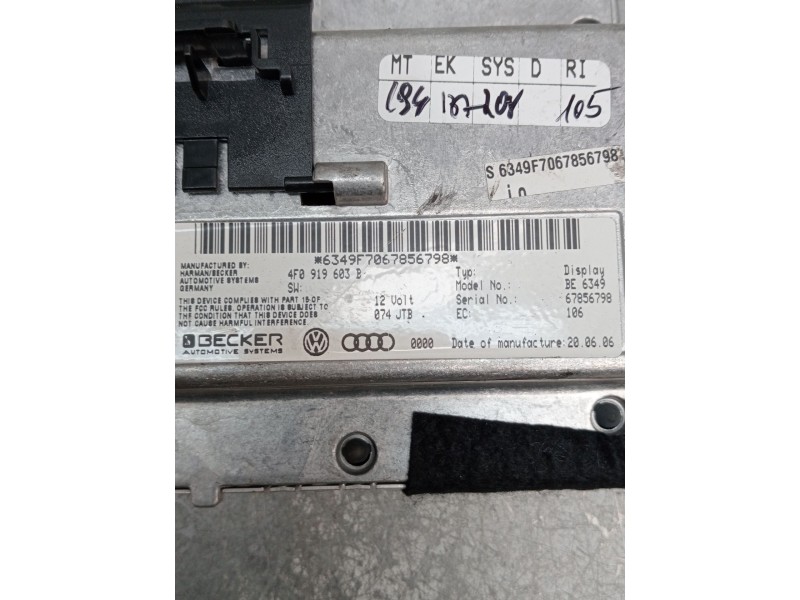 Recambio de pantalla multifuncion para audi a6 c6 (4f2) 3.0 tdi quattro referencia OEM IAM 4F0919603B 6449F7067856798 