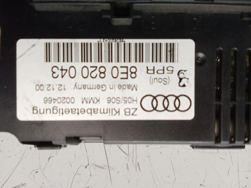 Recambio de mando calefaccion / aire acondicionado para audi a4 b6 (8e2) 2.0 referencia OEM IAM 8E0820043  