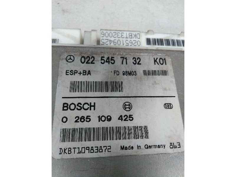 Recambio de centralita abs para mercedes clase a (w168) 1.6 cat referencia OEM IAM 0265109425 0225457132 FD98M03 K01