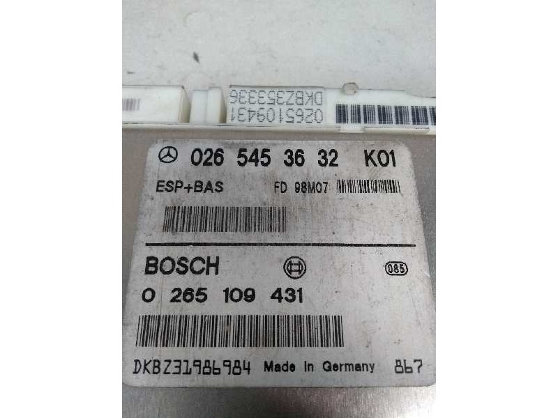 Recambio de centralita abs para mercedes clase a (w168) 1.6 cat referencia OEM IAM 0265109431 0265453632 FD98M07 K01