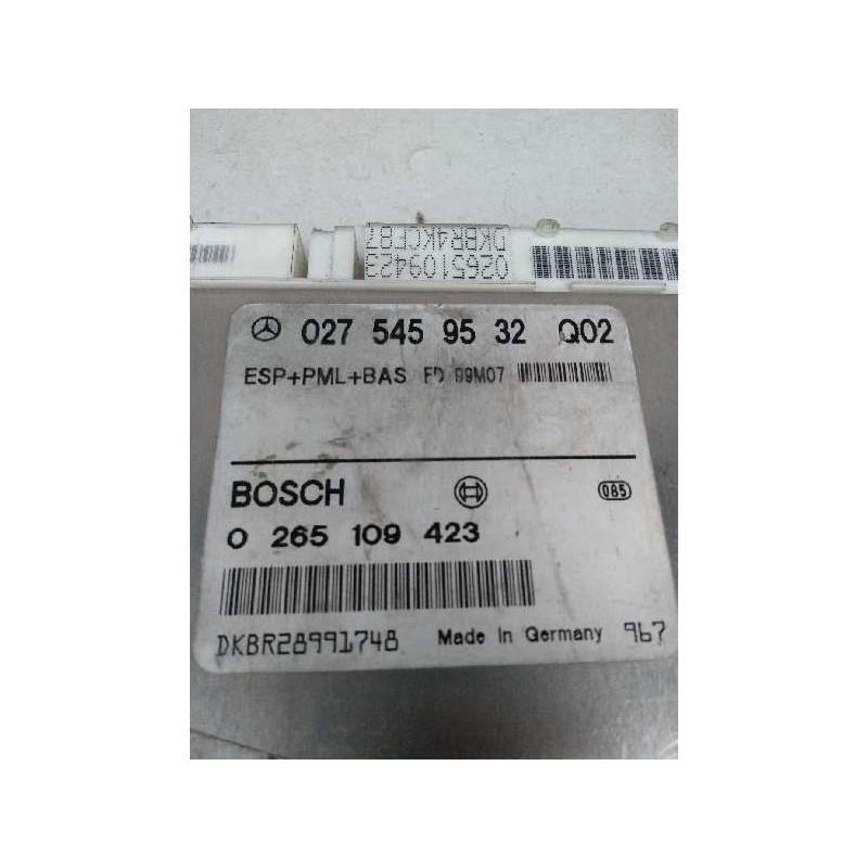 Recambio de centralita abs para mercedes clase e (w210) berlina diesel 2.7 cdi 20v cat referencia OEM IAM 0265109423 0275459532  Recambio de centralita abs para mercedes clase e (w210) berlina diesel 2.7 cdi 20v cat referencia OEM IAM 0265109423 0275459532