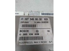 Recambio de centralita abs para mercedes clase a (w168) 1.4 cat referencia OEM IAM 0265109449 0275456032 FD98M09 K01 2