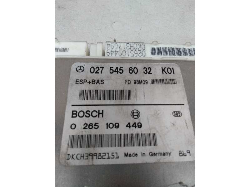 Recambio de centralita abs para mercedes clase a (w168) 1.4 cat referencia OEM IAM 0265109449 0275456032 FD98M09 K01