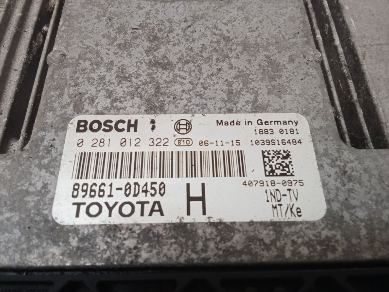 Recambio de centralita motor uce para toyota yaris (_p9_) 1.4 d-4d (nlp90_) referencia OEM IAM 0281012322 896610D450H 