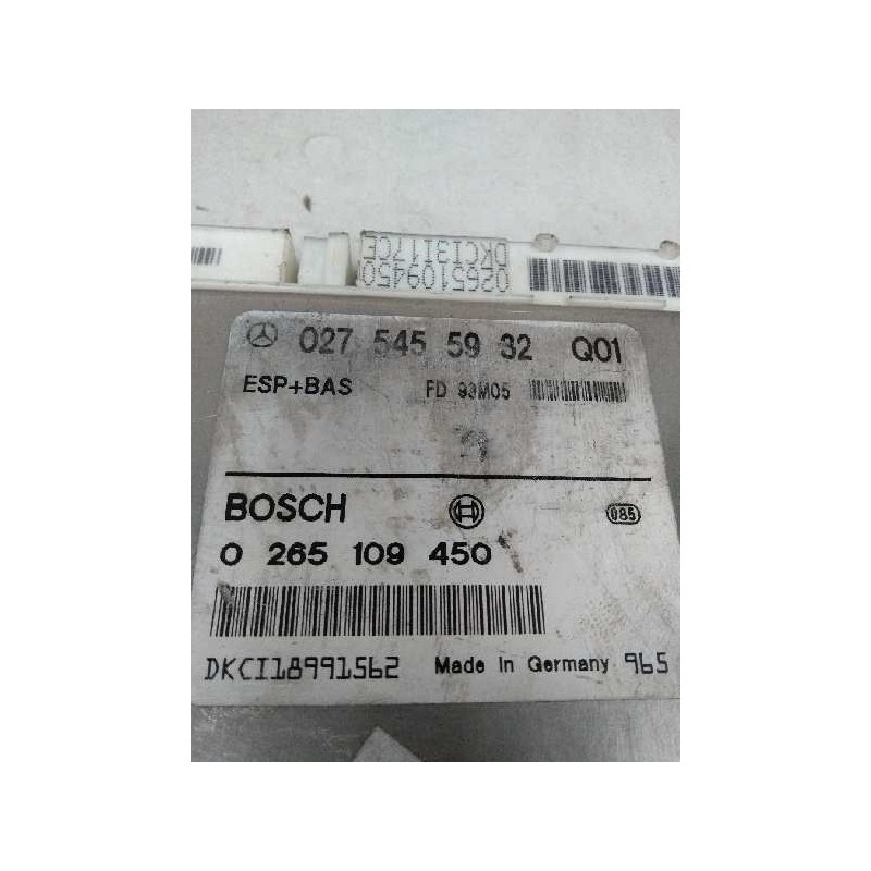 Recambio de centralita abs para mercedes clase clk (w208) coupe 3.2 v6 18v cat referencia OEM IAM 0265109450 0275455932 FD99M05 
