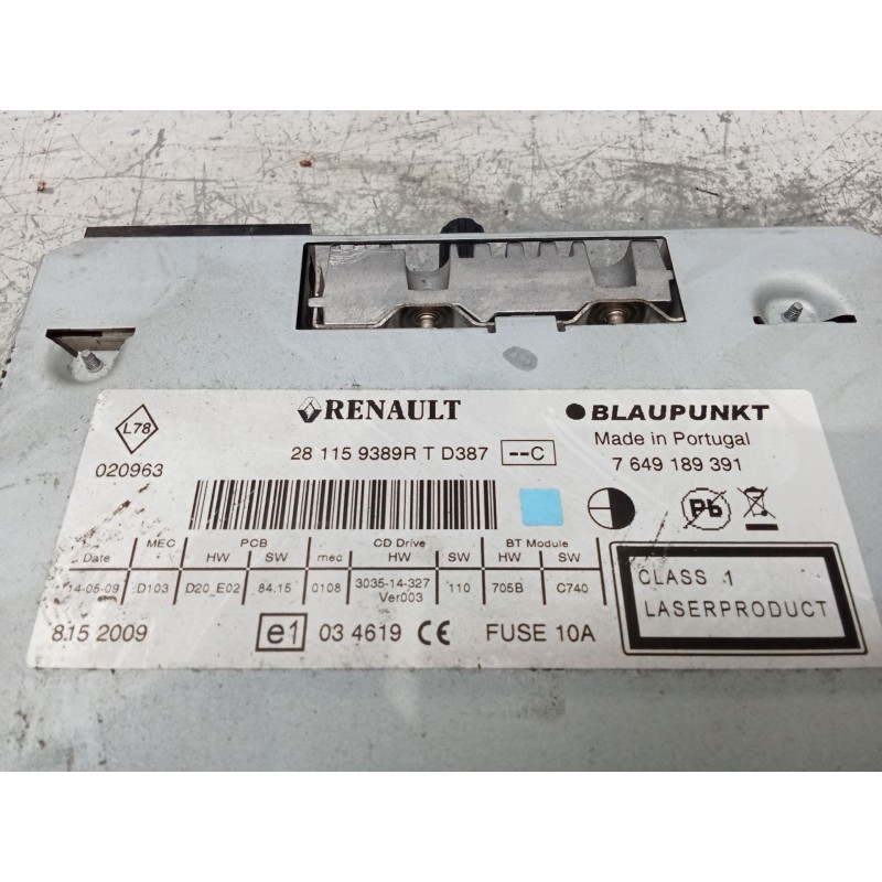 Recambio de sistema audio / radio cd para renault megane iii hatchback (bz0/1_, b3_) 1.6 16v (bz1b, bz1h) referencia OEM IAM 281