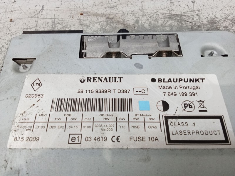 Recambio de sistema audio / radio cd para renault megane iii hatchback (bz0/1_, b3_) 1.6 16v (bz1b, bz1h) referencia OEM IAM 281