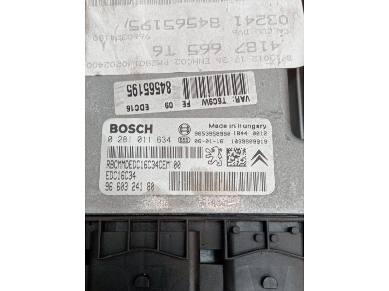 Recambio de centralita motor uce para peugeot 307 sw (3h) 1.6 hdi 110 referencia OEM IAM 0281011634 9660324180 9653958980
