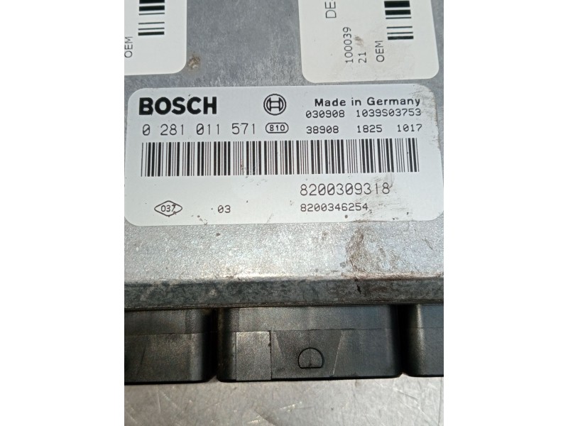 Recambio de centralita motor uce para renault laguna ii (bg0/1_) 2.2 dci (bg0f) referencia OEM IAM 0281011571 8200309318 1039S03