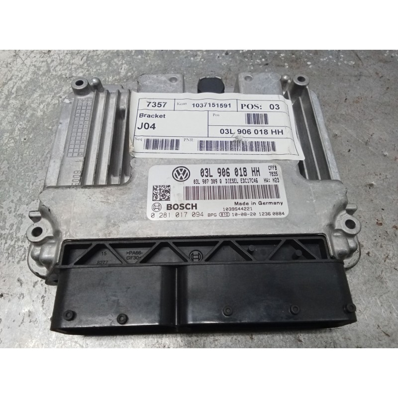 Recambio de centralita motor uce para volkswagen sharan (7n1, 7n2) 2.0 tdi referencia OEM IAM 03L906018Hh 0281017094 