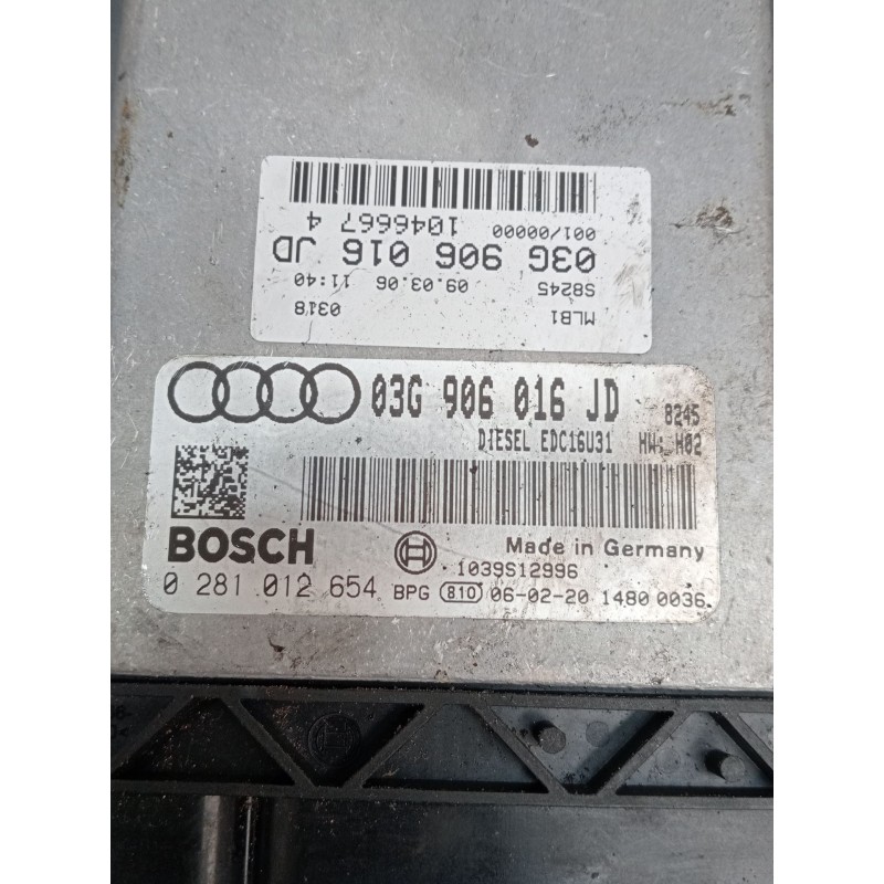 Recambio de centralita motor uce para audi a4 b7 (8ec) 2.0 tdi 16v referencia OEM IAM 0281012654 03G906016JD 