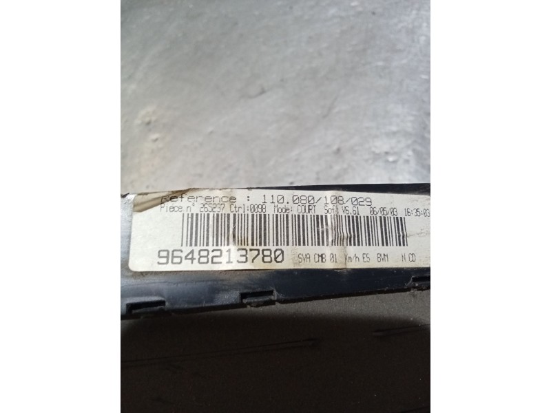 Recambio de cuadro instrumentos para peugeot 406 coupe (s1/s2) 2.2 referencia OEM IAM 9648213780 110080108029 