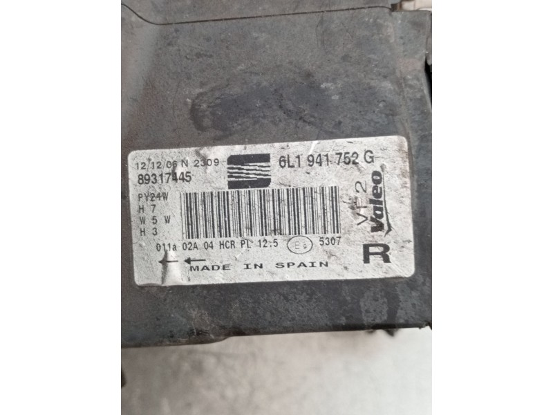 Recambio de faro derecho para seat ibiza iii (6l1) 1.4 tdi referencia OEM IAM 6L1941752G  
