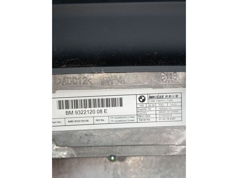 Recambio de pantalla multifuncion para bmw 3 touring (f31) 318 d referencia OEM IAM BM932212008E 19330410 