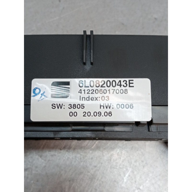Recambio de mando calefaccion / aire acondicionado para seat ibiza iii (6l1) 1.4 tdi referencia OEM IAM 6L0820043E 412206017008 