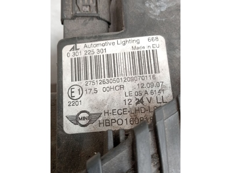 Recambio de faro izquierdo para mini mini (r56) one referencia OEM IAM 0301225301  