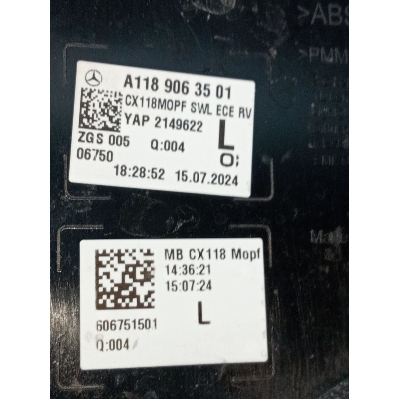 Recambio de piloto trasero izquierdo para mercedes-benz cla shooting brake (x118) cla 200 d (118.612) referencia OEM IAM A118906