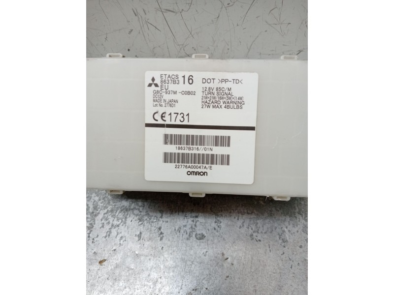 Recambio de caja reles / fusibles para citroën c-zero referencia OEM IAM 8637B316 G8C937MC0B02 18637B316 22776A00047