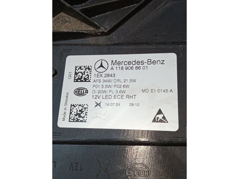 Recambio de faro derecho para mercedes-benz cla shooting brake (x118) cla 200 d (118.612) referencia OEM IAM A1189068601  