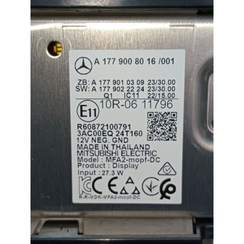 Recambio de pantalla multifuncion para mercedes-benz cla shooting brake (x118) cla 200 d (118.612) referencia OEM IAM A177900801