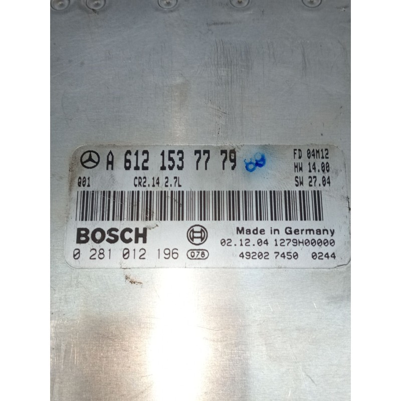 Recambio de centralita motor uce para mercedes-benz clk (c209) clk 270 cdi (209.316) referencia OEM IAM 0281012196 A6121537779 