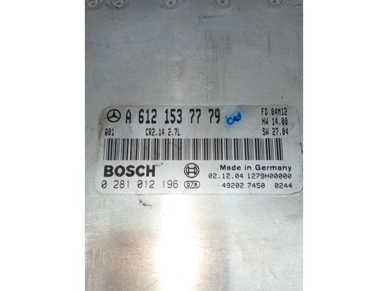 Recambio de centralita motor uce para mercedes-benz clk (c209) clk 270 cdi (209.316) referencia OEM IAM 0281012196 A6121537779 