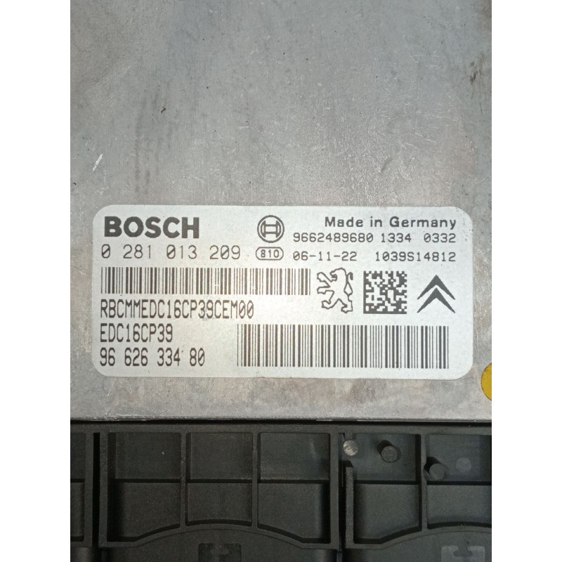 Recambio de centralita motor uce para peugeot 407 (6d_) 2.2 hdi 170 (6d4hth) referencia OEM IAM 0281013209 9662489680 9662633480