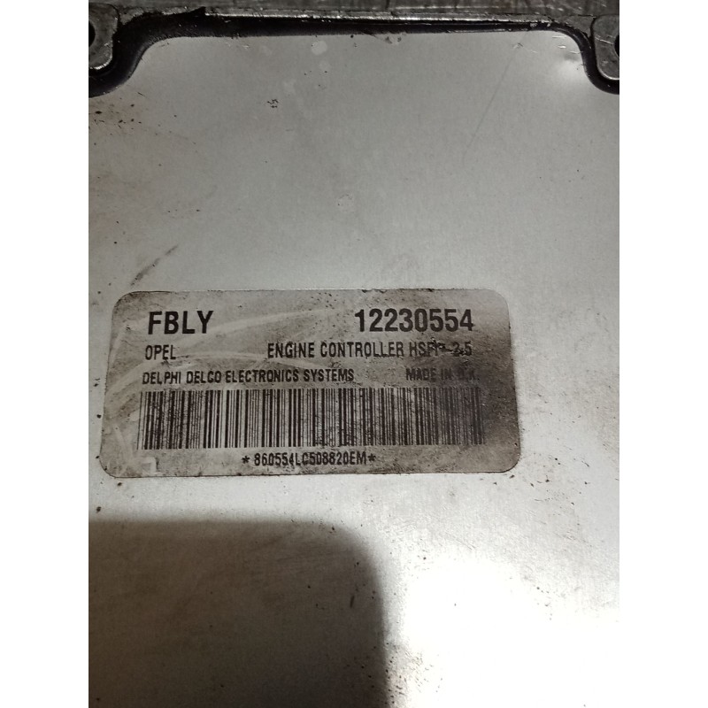 Recambio de centralita motor uce para opel meriva a monospace (x03) 1.6 16v (e75) referencia OEM IAM 12230554  